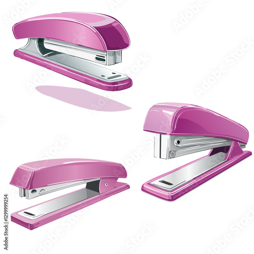 Looping Stapler – Magenta & Silver-