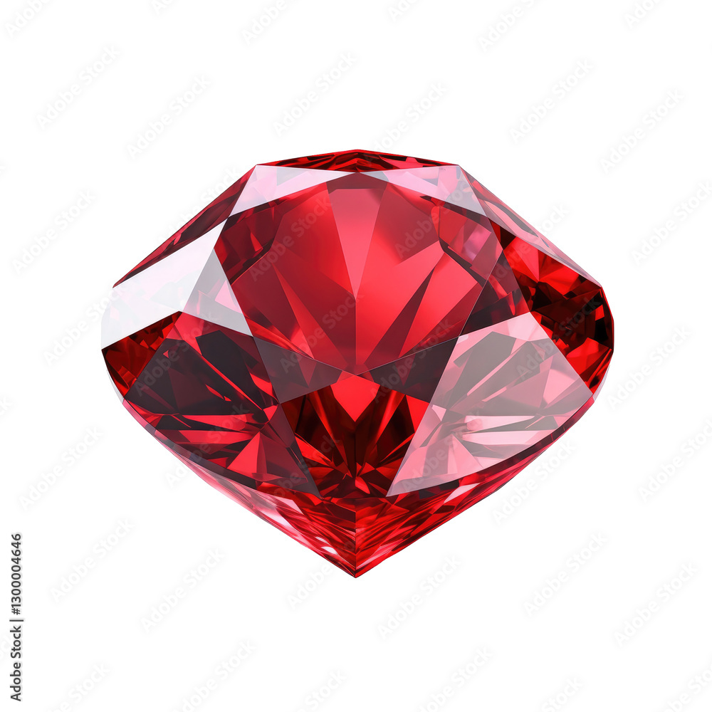 3D render shining red diamond jewel on transparent background 3D render shining red diamond jewel on transparent background