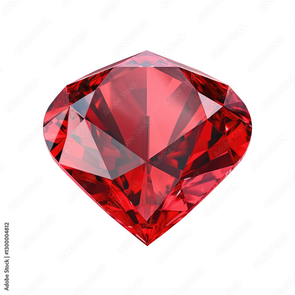 3D render shining red diamond jewel on transparent background 3D render shining red diamond jewel on transparent background