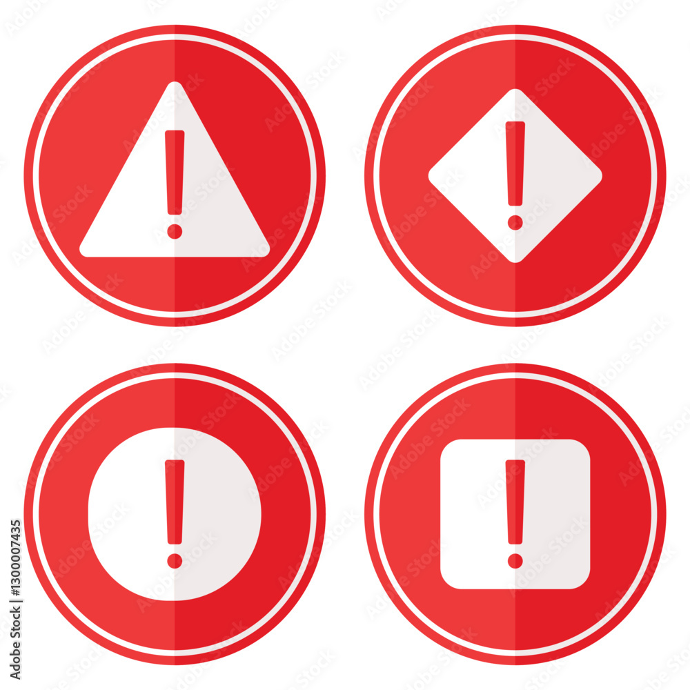 Hazard warning in red color sign isolated on white background. Hazard warning in red color sign isolated on white background.