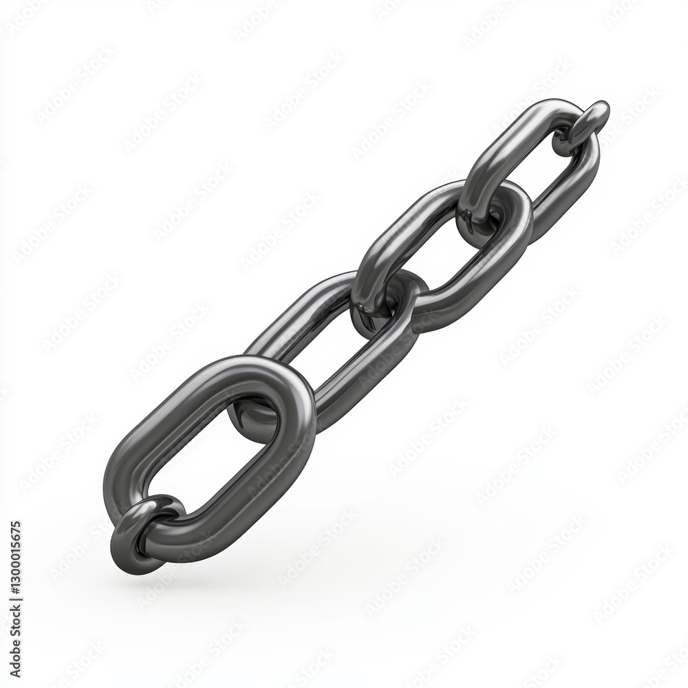 Metallic Chain Links on White Background Metallic Chain Links on White Background