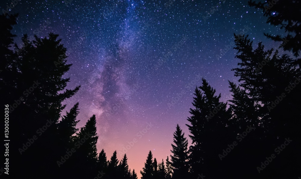 Milky Way Over Forest Trees Milky Way Over Forest Trees