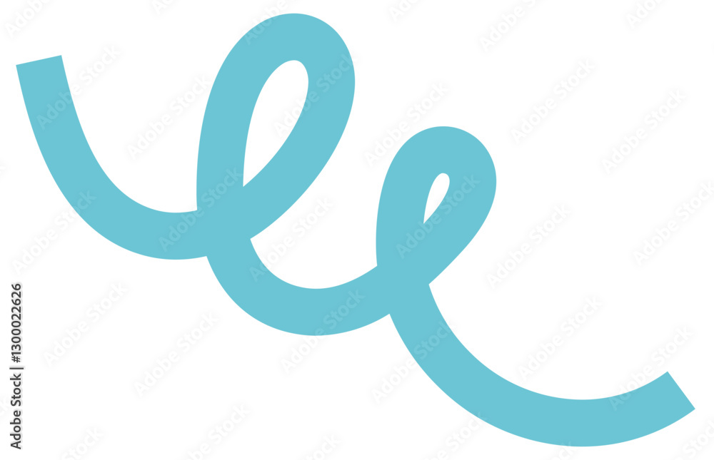 Fototapeta premium cursive or looping blue line on card stock with micro perforations