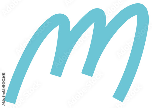 cursive or looping blue line on card stock with micro perforations