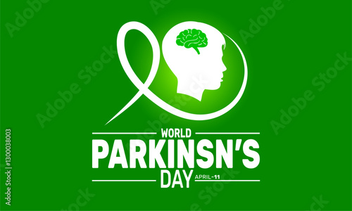 World Parkinson’s Disease Day. April 11.  Holiday concept. suitable for placard, background,Greeting Card, Poster design template 
with text inscription, standard Social Media Post.