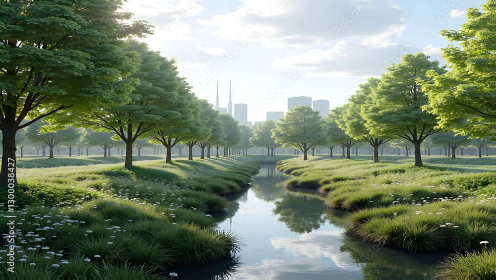 Fototapeta premium A Bio-Engineered Park That Cleans Air Pollution