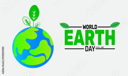 world earth day.  Holiday concept. suitable for placard, background,Greeting Card, Poster design template 
with text inscription, standard Social Media Post.