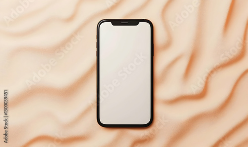 Blank Smartphone on Soft Cream Colored Fabric Background