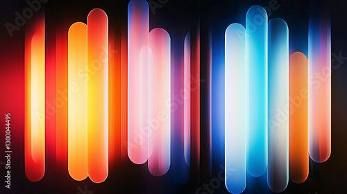 Abstract neon light bars with vibrant colors  
