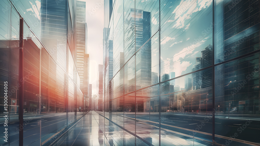 Fototapeta premium sunset in the city