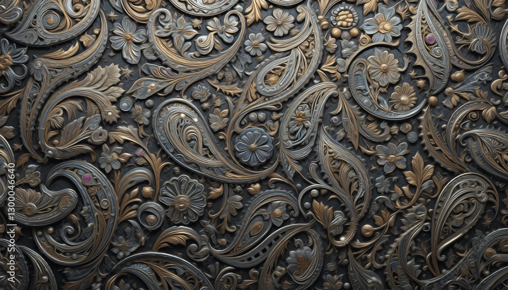 Obraz premium Metal background. Pattern for wallpapers, covers, wall decorations. Oil paint