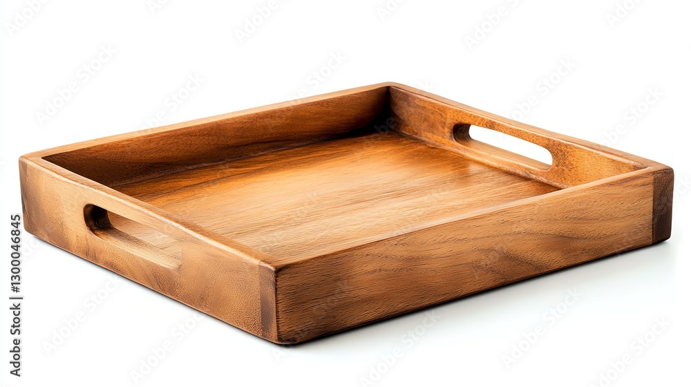 Wooden serving tray, smooth surface, handles for easy carrying. Wooden serving tray, smooth surface, handles for easy carrying.