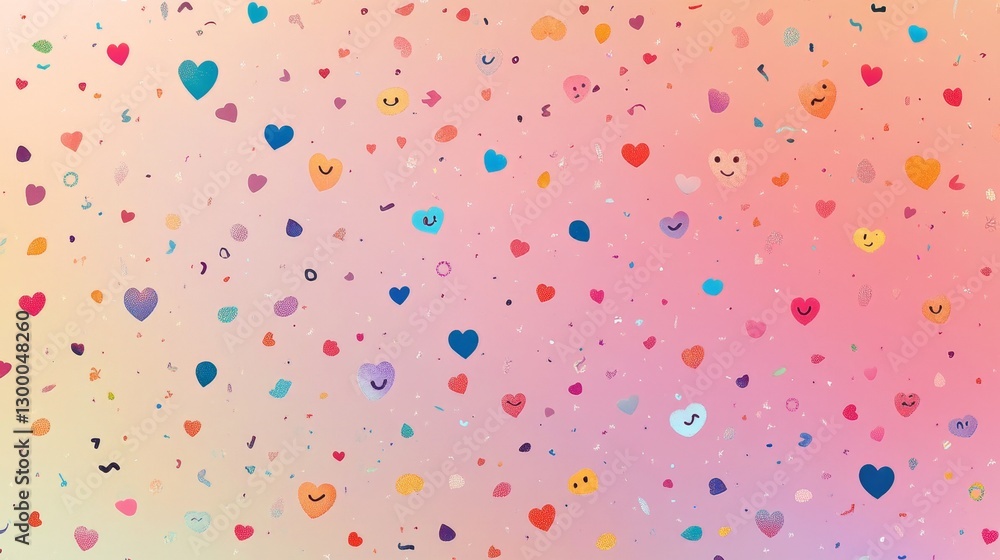 Emoji scattered background digital space graphic design online environment creative viewpoint fun concept