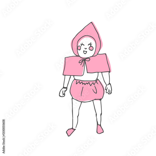 A baby wearing a hood is laughing