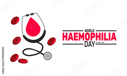 World Haemophilia Day. Holiday concept. suitable for placard, background,Greeting Card, Poster design template 
with text inscription, standard Social Media Post.