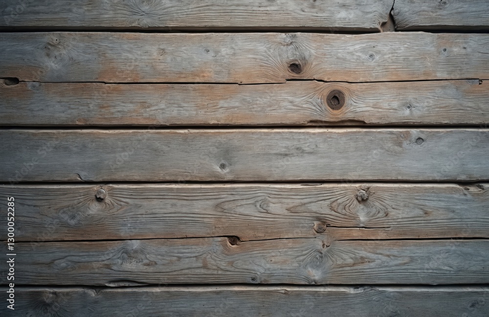 Fototapeta premium Horizontal old wood planks texture. Weathered grey timber board background. Rough surface, aged hardwood material, nature pattern, grunge design, rustic style for vintage wall, floor. Lumber backdrop.