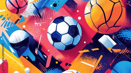 Fototapeta Naklejka Na Ścianę i Meble -  Interactive sports quiz challenge stadium arena quiz game competitive environment engaging viewpoint bold sports symbols