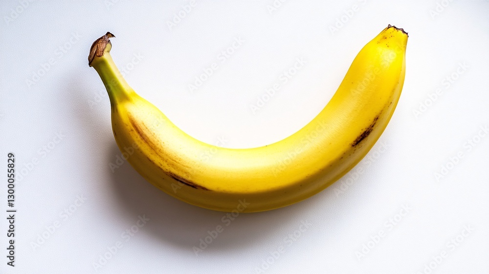 Vibrant Yellow Banana on Clean White Background - Healthy Fruit Concept Vibrant Yellow Banana on Clean White Background - Healthy Fruit Concept