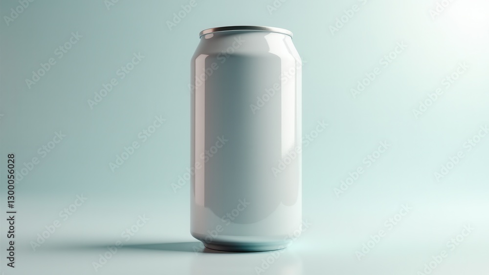 A blank drink can on a light background, perfect for branding or design mockups. A blank drink can on a light background, perfect for branding or design mockups.