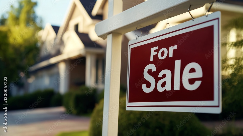 Fototapeta premium Showcasing a house for sale residential neighborhood real estate photography suburban setting close-up view property listing