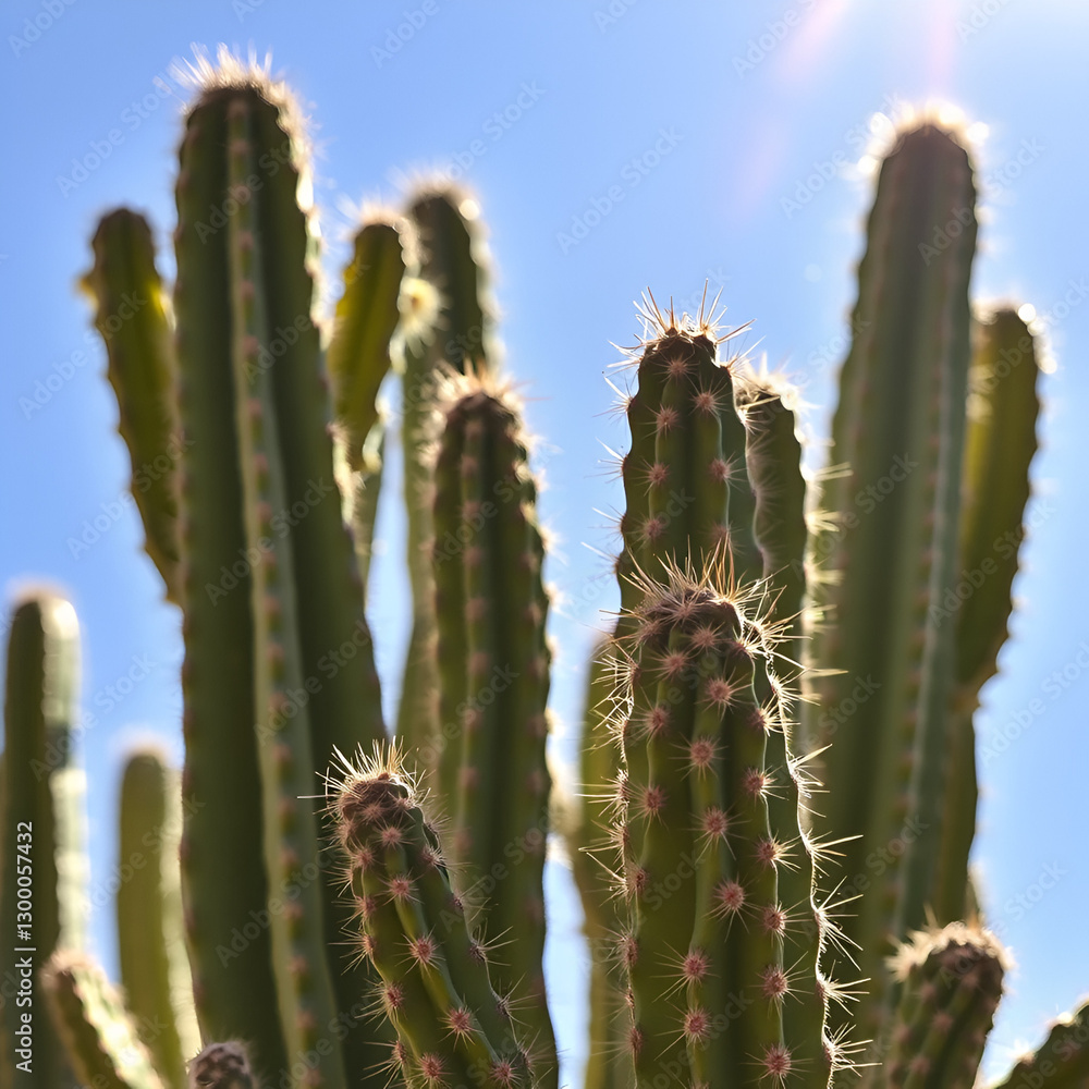 Abstract Sunlit Cactus Stems: A Natural Food Photography Background Abstract Sunlit Cactus Stems: A Natural Food Photography Background