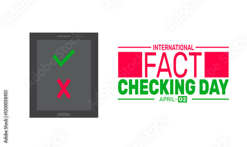 International Fact Checking Day. Silly face emotion with tongue sticking. funny prank concept Poster or banner design illustration. suitable for, background,Greeting Card, standard Social Media Post.