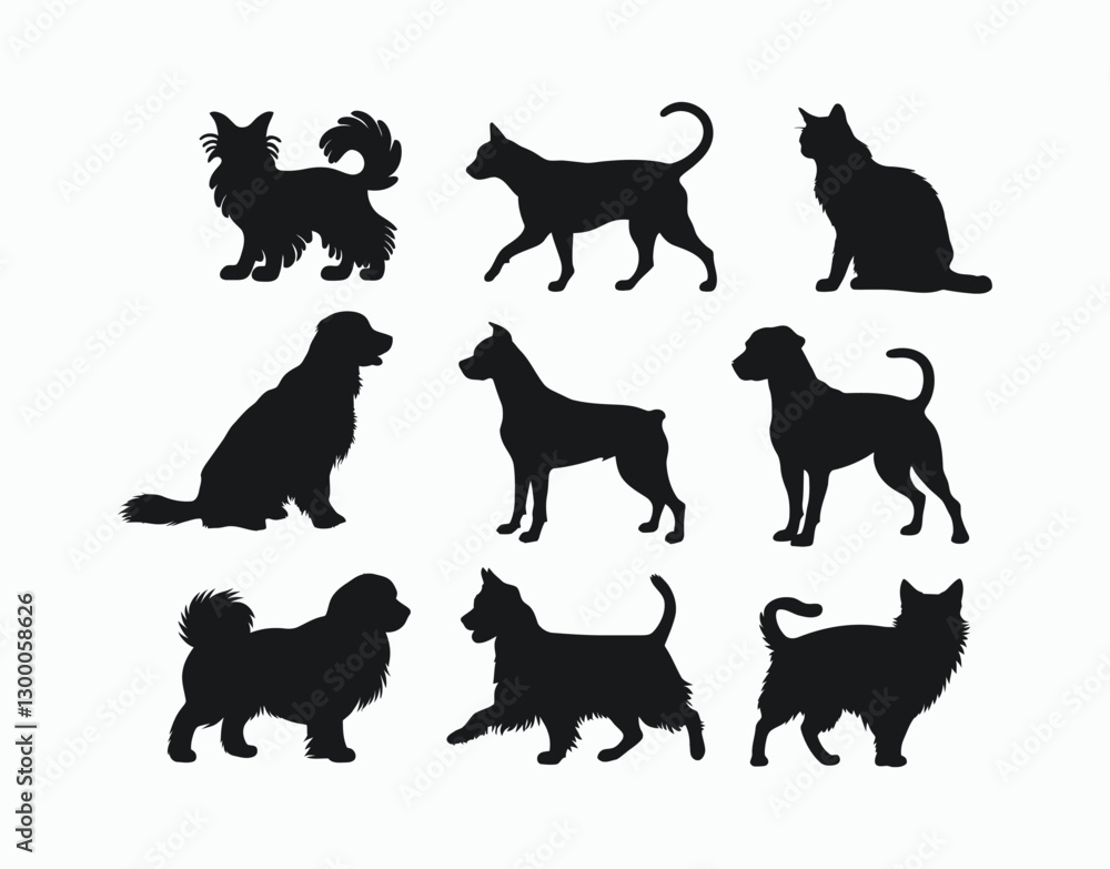 Fototapeta premium Simple Animal Silhouettes Vector Template