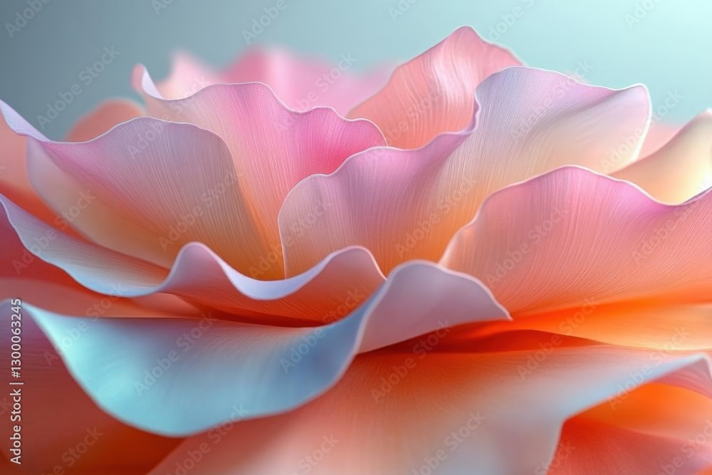 Closeup Pink And Orange Rose Petals Closeup Pink And Orange Rose Petals