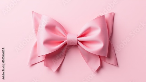 A large, elegant pink hair bow with a smooth texture, set against a matching pink background.
