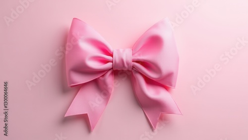 Obraz na płótnie A large, pink hair bow with a smooth, satin texture, tied neatly with two tails hanging down. w salonie