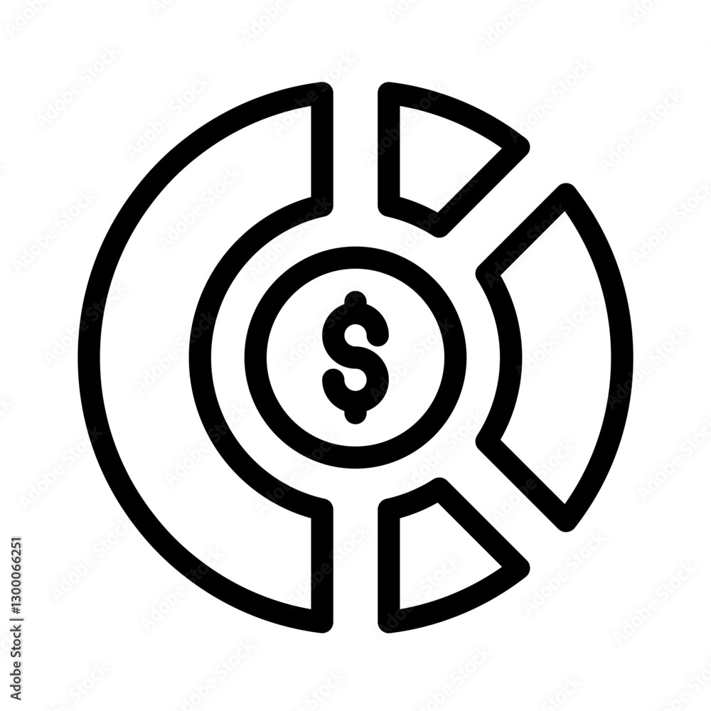 Icon Fund Coin With Style Outline Icon Fund Coin With Style Outline