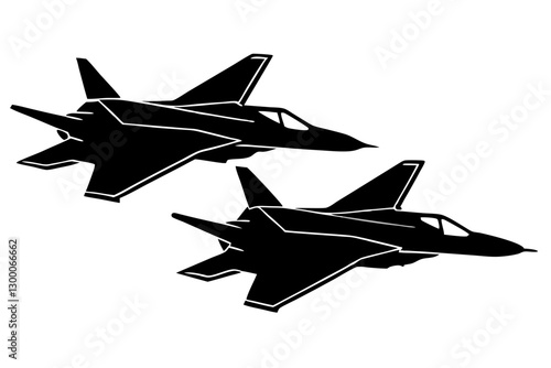 Fighter Jets Silhouette vector illustration