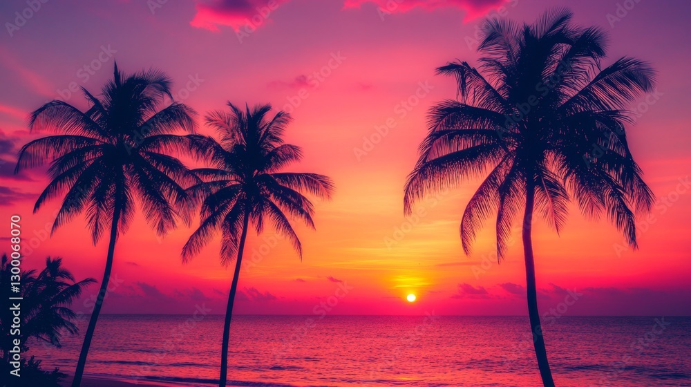 Tropical sunset experience beach paradise photograph scenic view vibrant colors