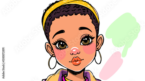 creative design featuring a young African-American woman