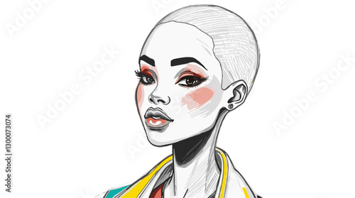 woman with bold makeup and modern style