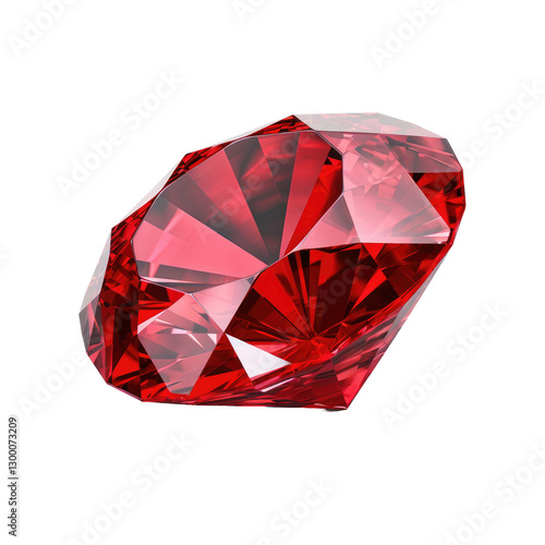 shining red diamond jewel on transparent background