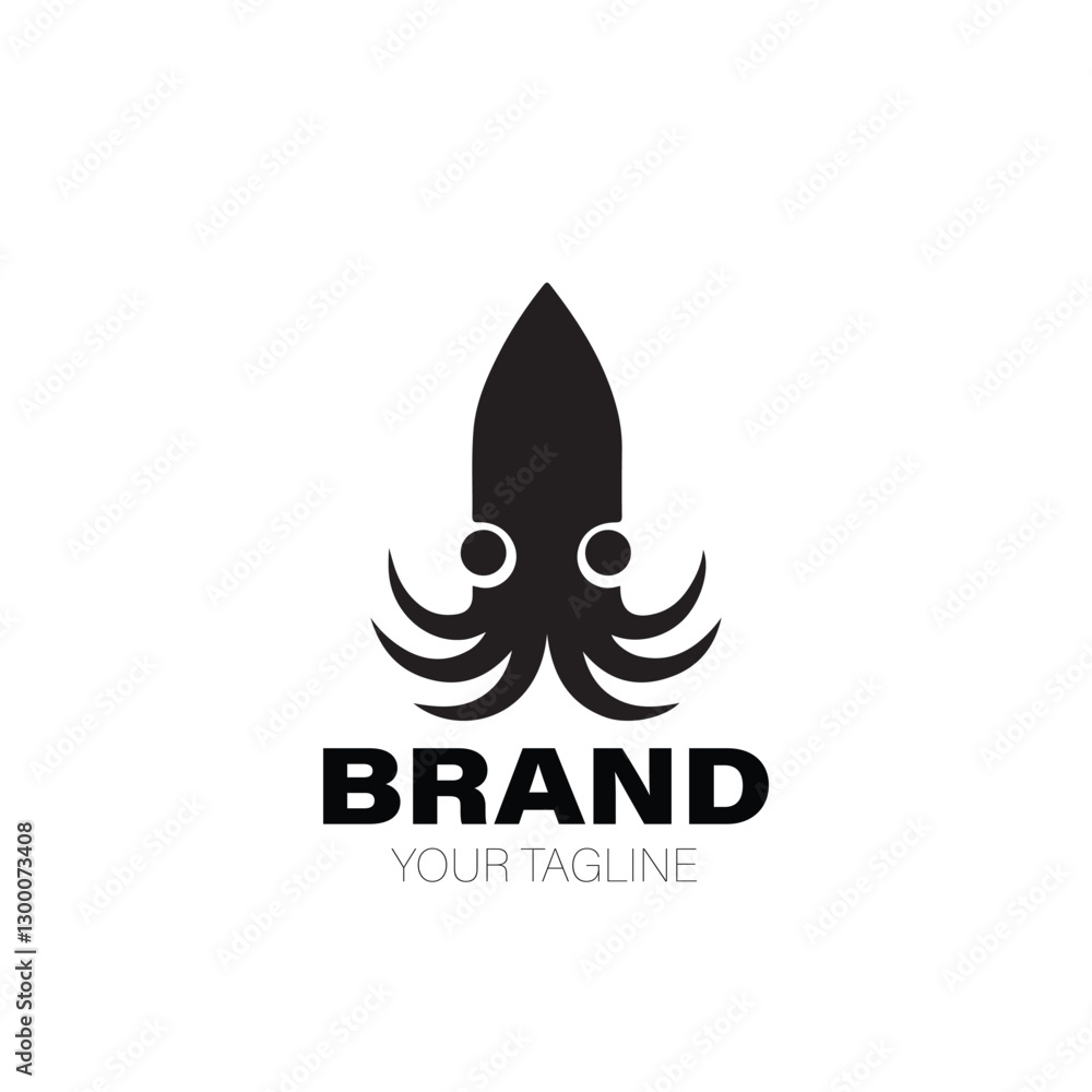 Squid Logo. Squid Logo Design. Squid Logo Brand. Squid Logo Vector Design Isolated on White Background