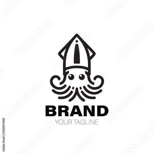 Squid Logo. Squid Logo Design. Squid Logo Brand. Squid Logo Vector Design Isolated on White Background