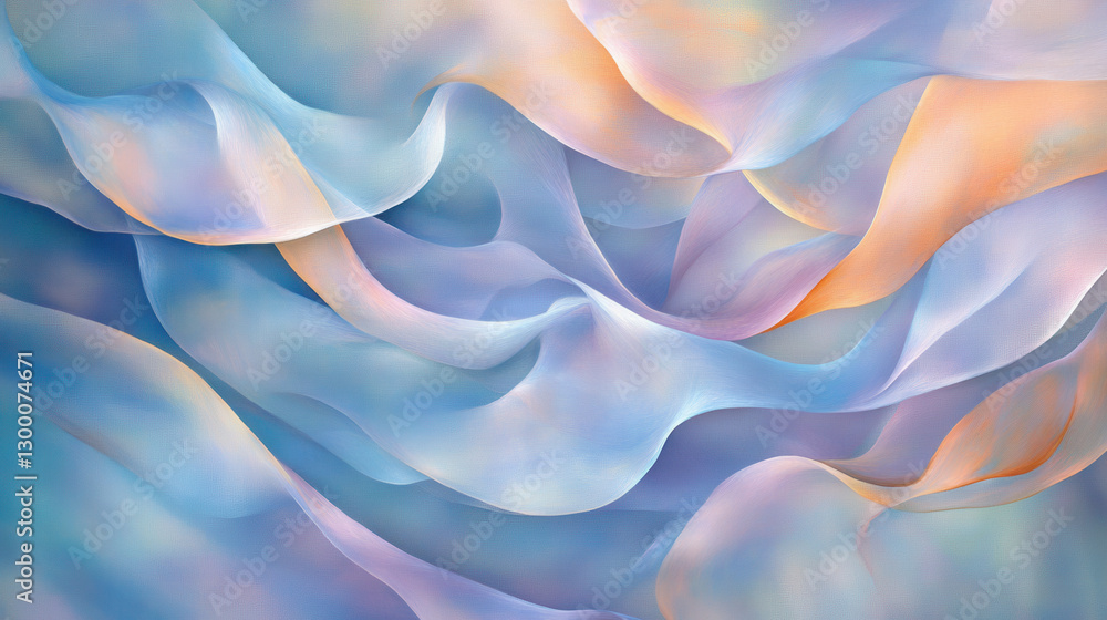 A stunning abstract interpretation of energy in motion, resembling fluid waves of iridescent color twisting through the air A stunning abstract interpretation of energy in motion, resembling fluid waves of iridescent color twisting through the air