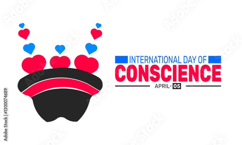  International Day of Conscience. Holiday concept. suitable for placard, background,Greeting Card, Poster design template with text inscription, standard Social Media Post.