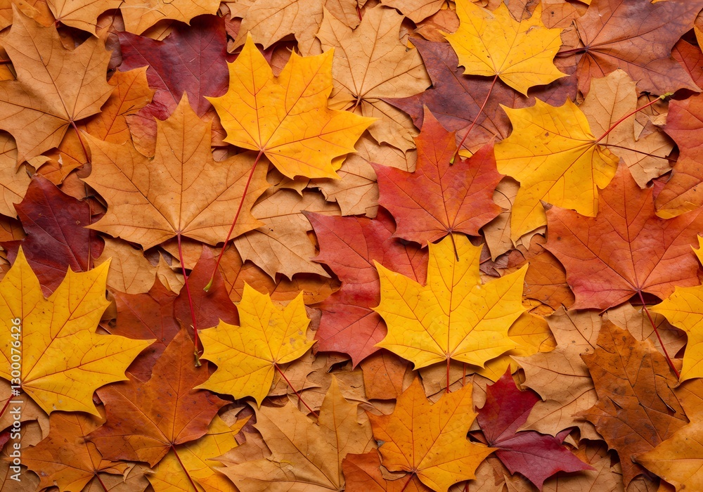 Fototapeta premium Autumnal Maple Leaves: A Vibrant Tapestry of Fall Colors