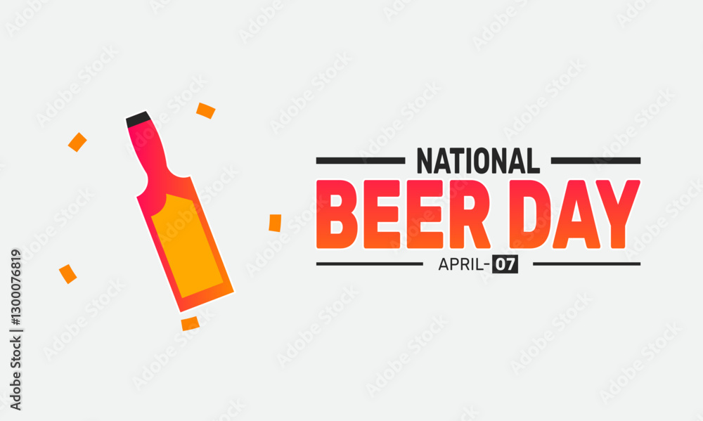 National Beer Day. April 7. Holiday concept. suitable for placard, background,Greeting Card, Poster design template with text inscription, standard Social Media Post.