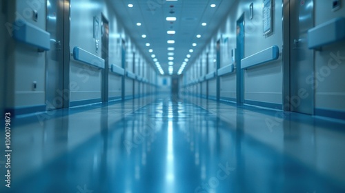 Wallpaper Mural Hospital Corridor, Empty, Reflecting, Medical Facility Torontodigital.ca