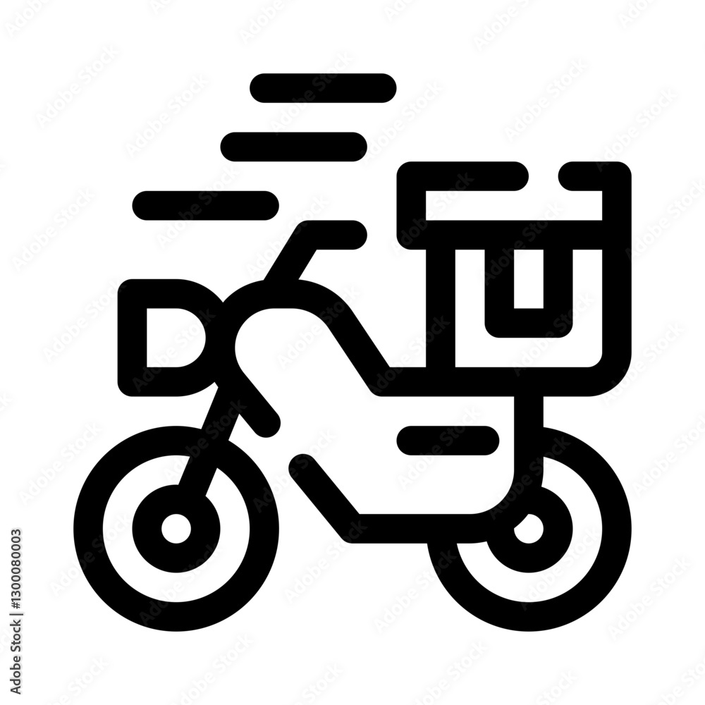 Delivery Scooter with Food Box line icon Delivery Scooter with Food Box line icon
