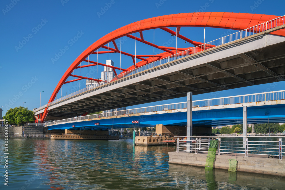The urban architectural skyline, modern bridges, and Haihe River scenery of Tianjin, China on August 11, 2024 The urban architectural skyline, modern bridges, and Haihe River scenery of Tianjin, China on August 11, 2024
