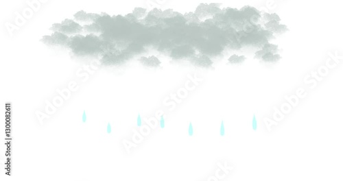 Footage animation of cloudy clouds and raining