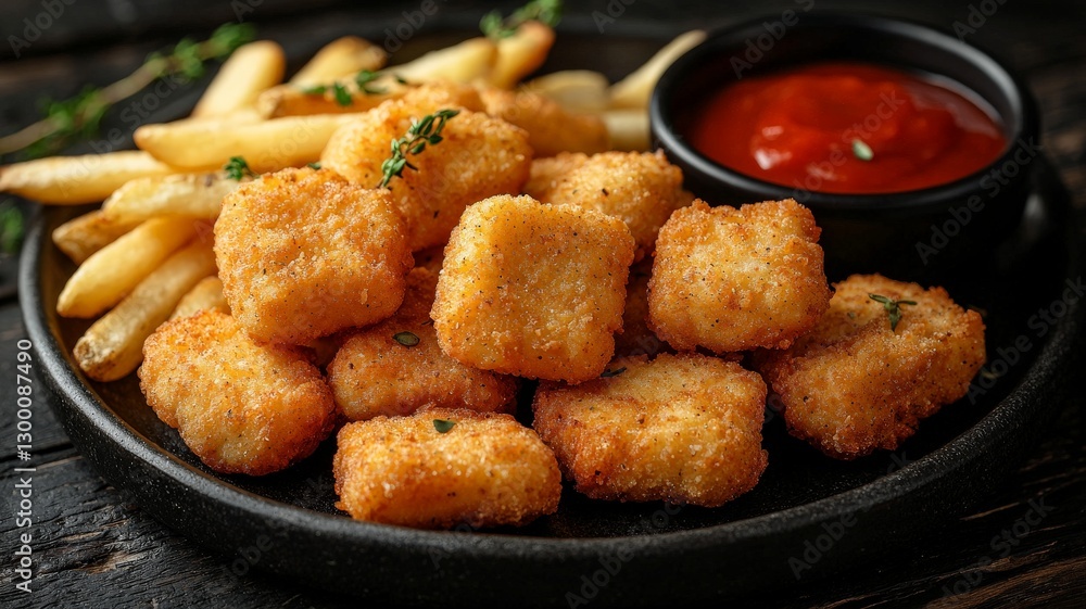 chicken nuggets with french fries chicken nuggets with french fries