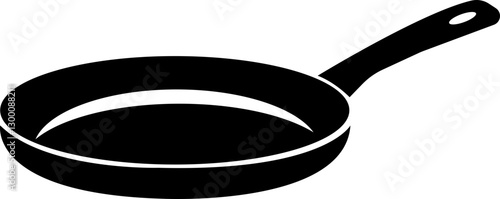 Pan icon.cooking kitchen, skillet cook, black iron pot frying pan vector illustration.Skillet for frying, cooking pancakes. Kitchen utensil in flat vector illustration.