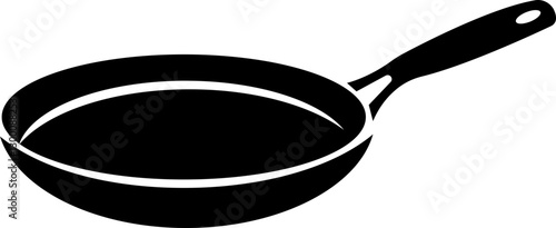 Pan icon.cooking kitchen, skillet cook, black iron pot frying pan vector illustration.Skillet for frying, cooking pancakes. Kitchen utensil in flat vector illustration.