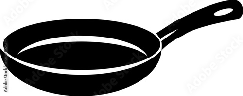 Pan icon.cooking kitchen, skillet cook, black iron pot frying pan vector illustration.Skillet for frying, cooking pancakes. Kitchen utensil in flat vector illustration.